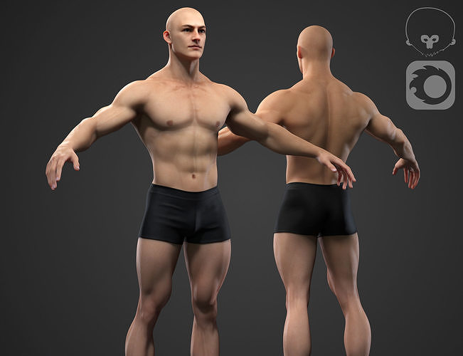 Muscle man Low-poly 3D model
