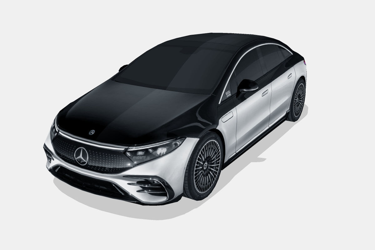 Mercedes-Benz EQS 2022 Low-poly 3D model_5