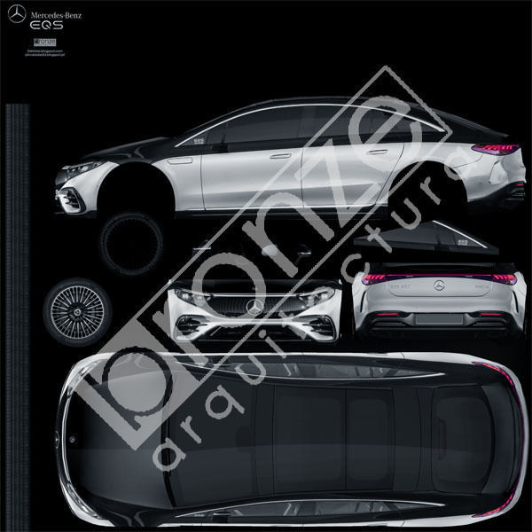 Mercedes-Benz EQS 2022 Low-poly 3D model_22