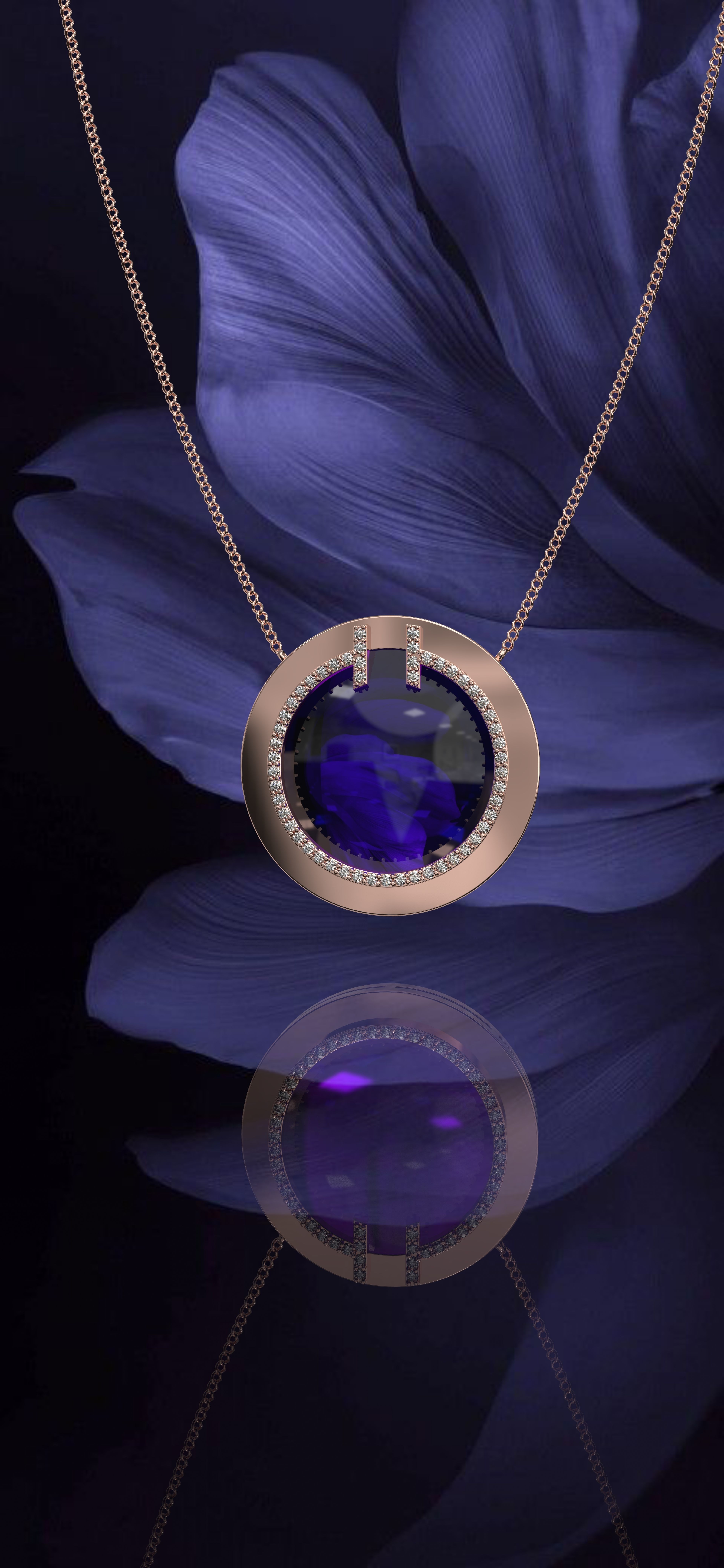 AMETHYST NECKLACE 3D print model_1