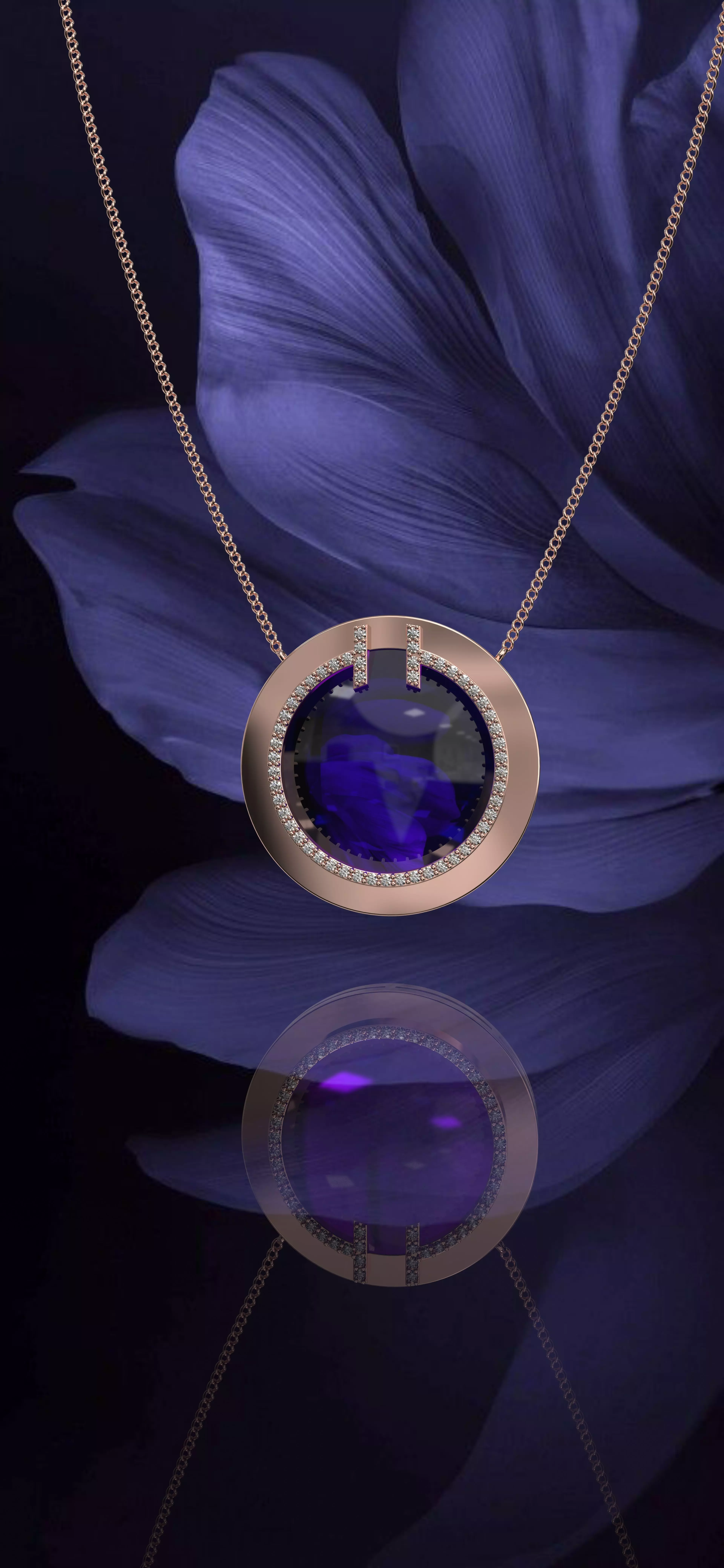 AMETHYST NECKLACE 3D print model_0