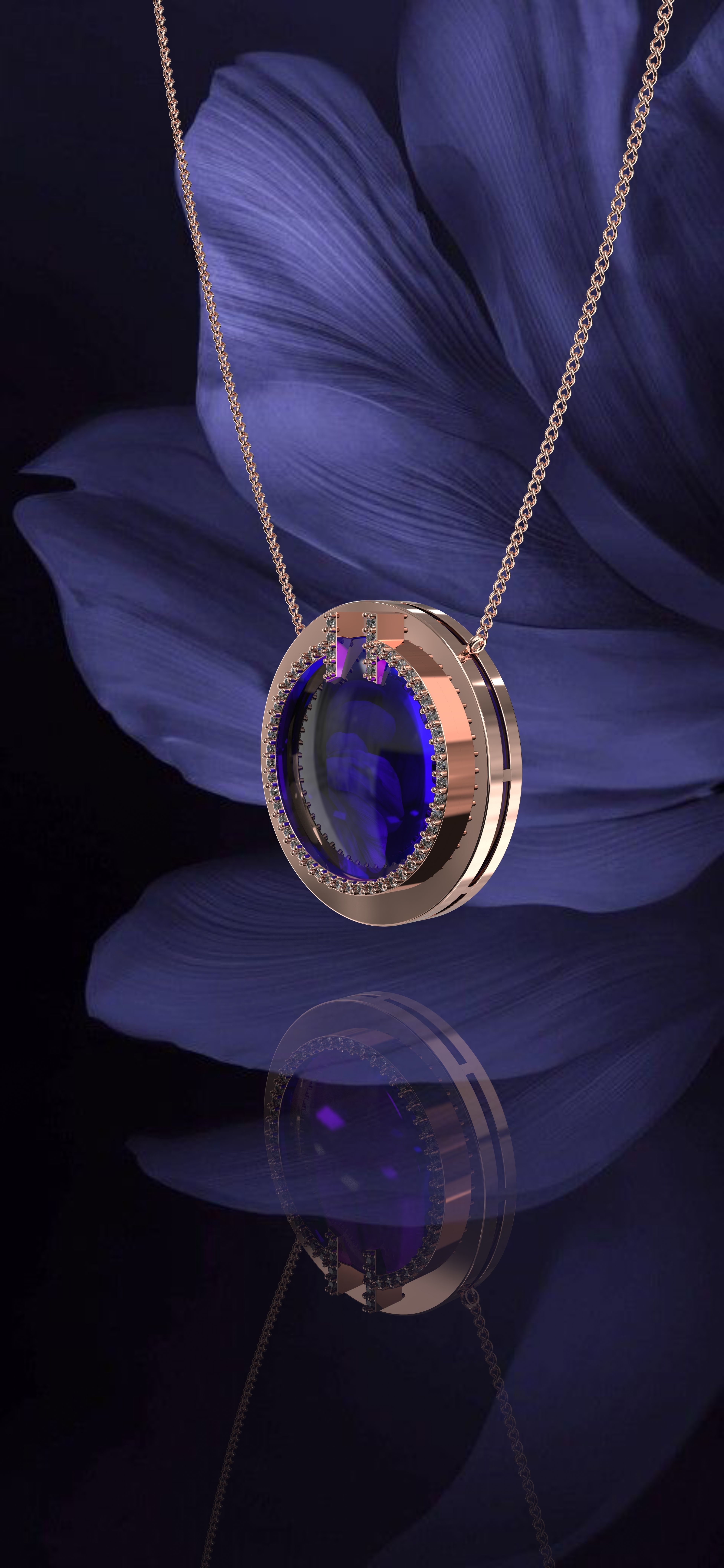 AMETHYST NECKLACE 3D print model_2
