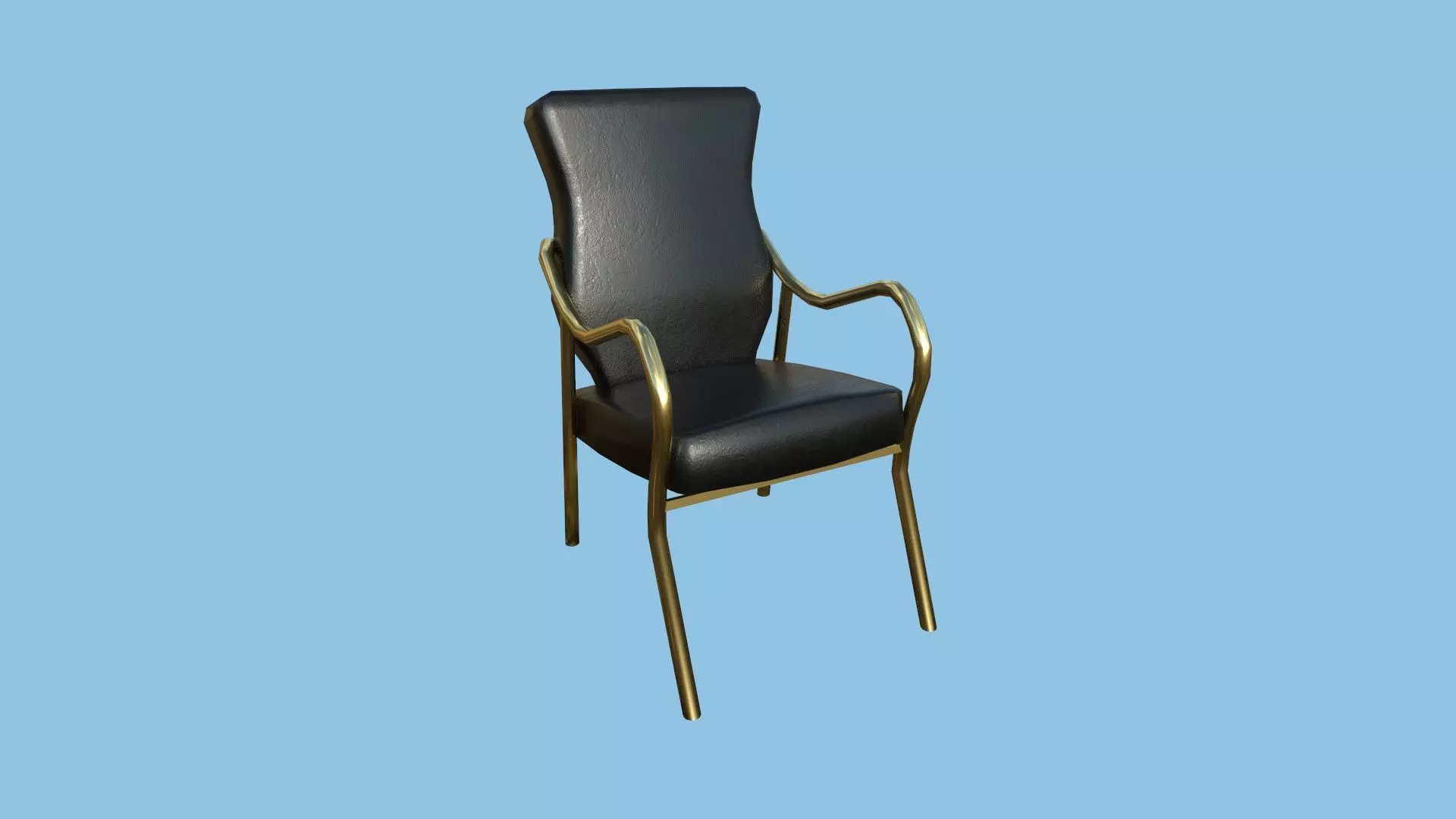 Black Golden Armchair - Furniture Interior Design Low-poly 3D model_0