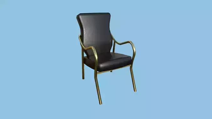 Black Golden Armchair - Furniture Interior Design Low-poly 3D model