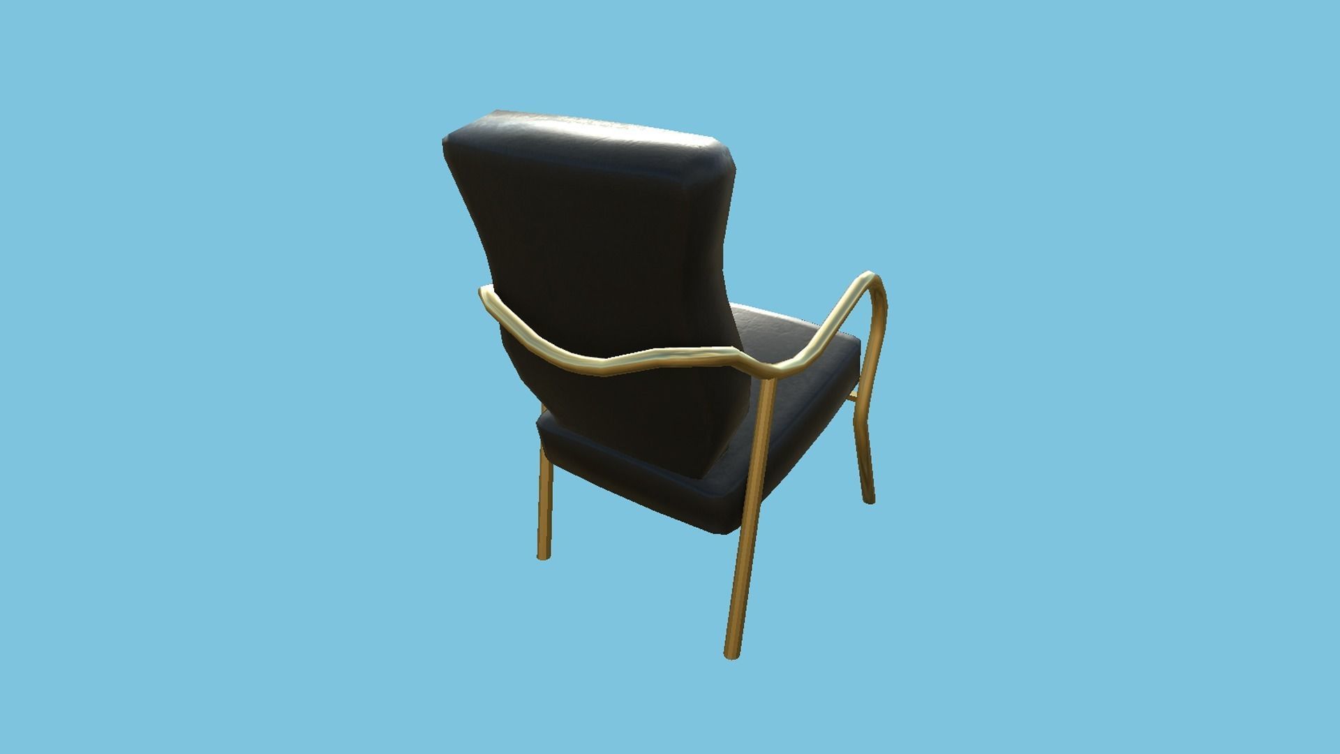 Black Golden Armchair - Furniture Interior Design Low-poly 3D model_4