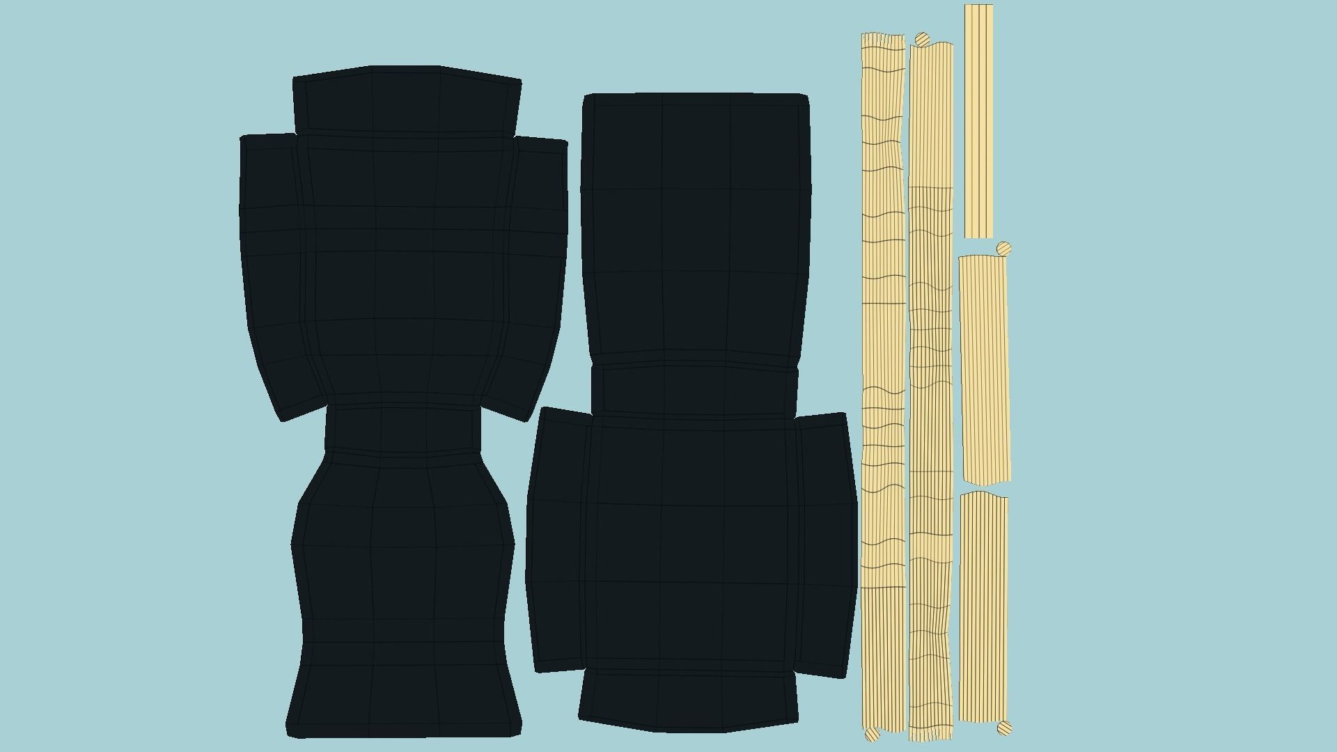 Black Golden Armchair - Furniture Interior Design Low-poly 3D model_8