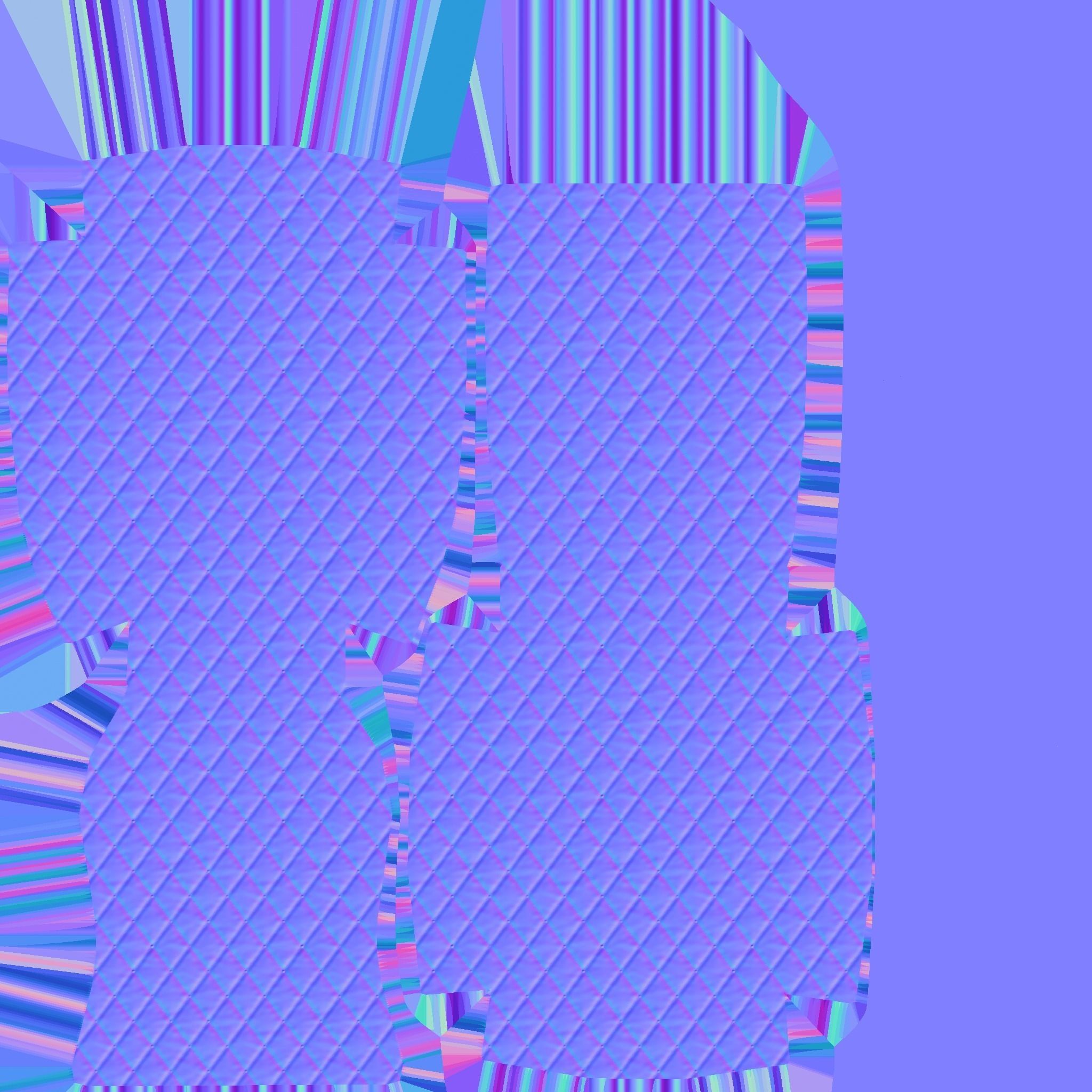 White Golden Armchair - Furniture Interior Design Low-poly 3D model_12