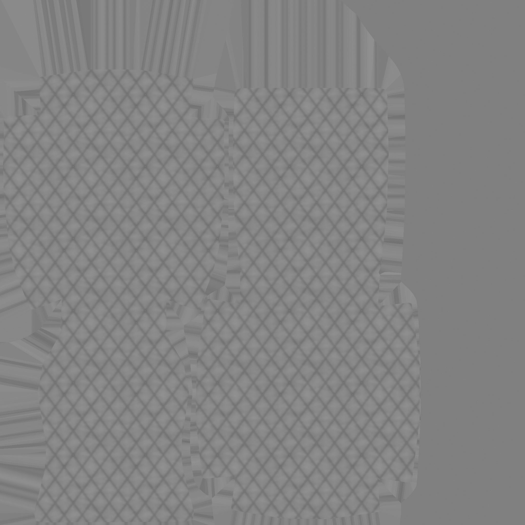 White Golden Armchair - Furniture Interior Design Low-poly 3D model_16