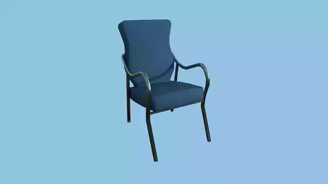 Blue Aluminum Armchair - Furniture Interior Design Low-poly 3D model