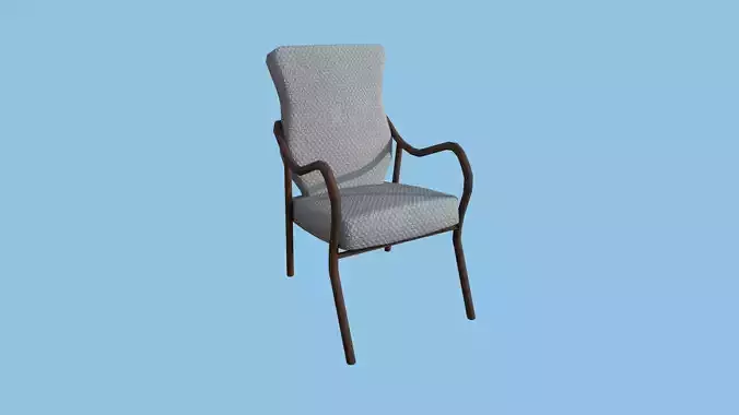 Gray Wood Armchair - Furniture Interior Design Free low-poly 3D model