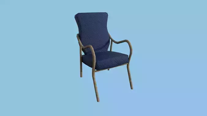 Dark Blue Armchair - Furniture Interior Design Low-poly 3D model