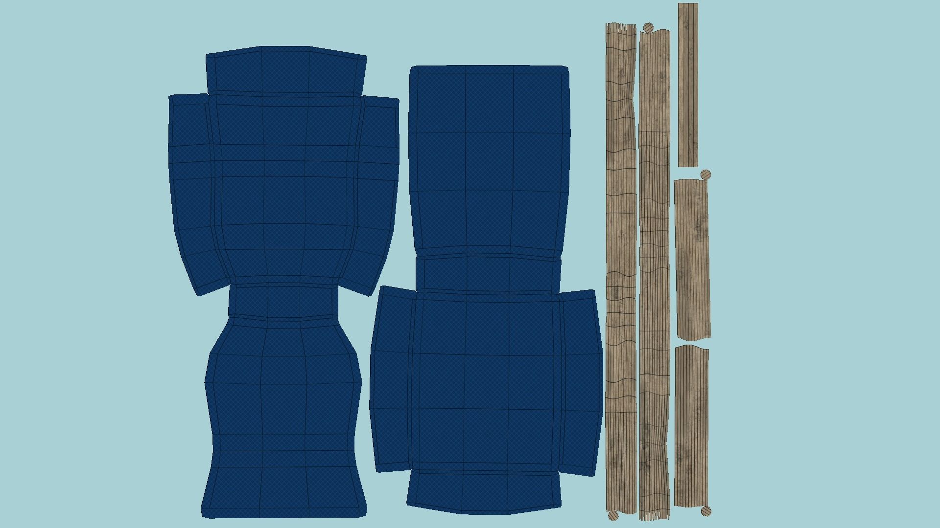 Dark Blue Armchair - Furniture Interior Design Low-poly 3D model_5