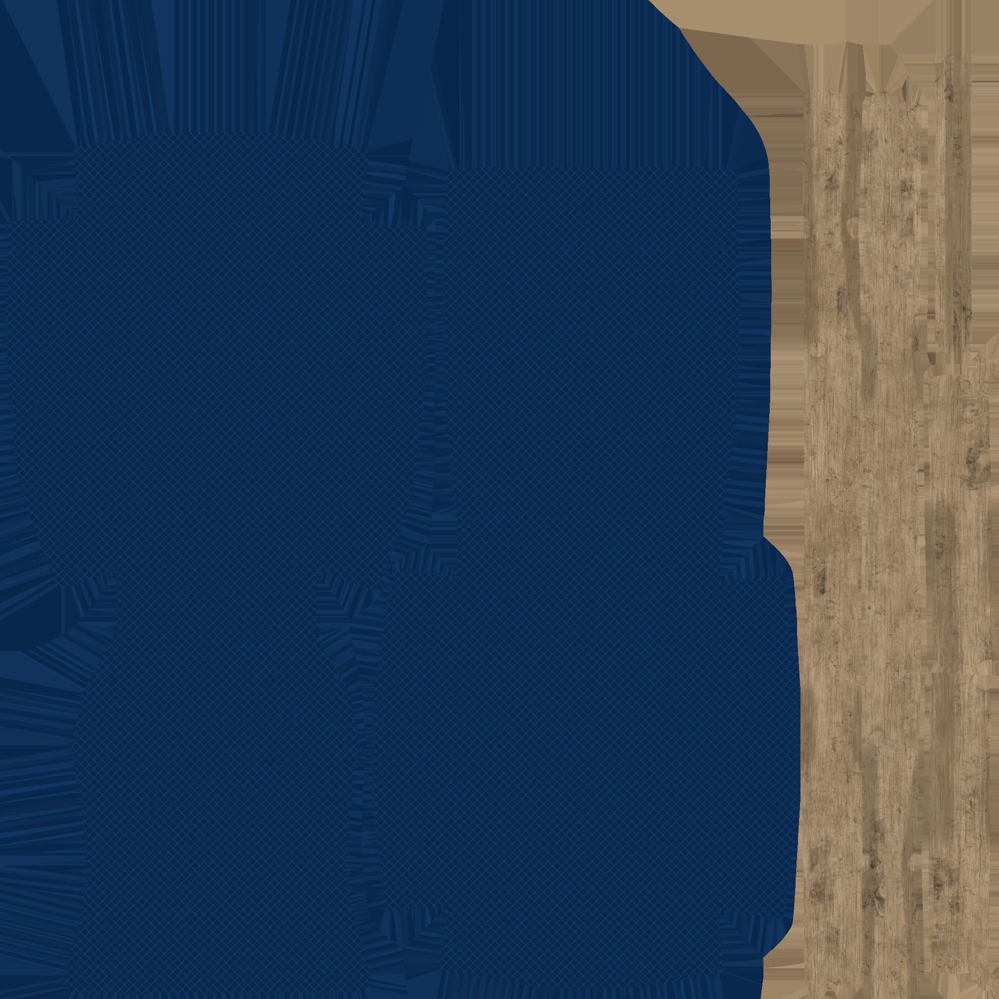 Dark Blue Armchair - Furniture Interior Design Low-poly 3D model_15