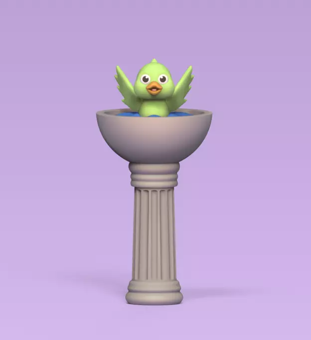 Bird Fountain 3D print model_0
