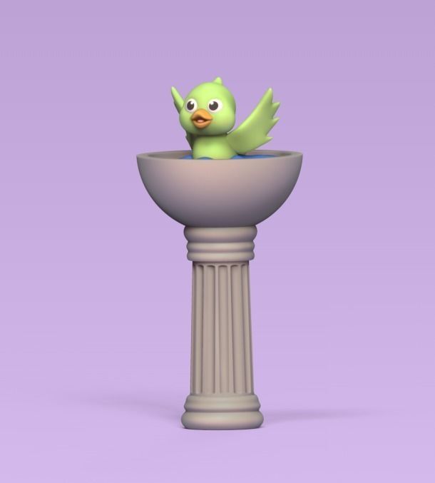 Bird Fountain 3D print model_1