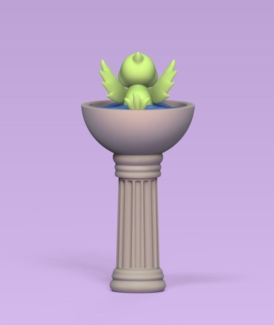 Bird Fountain 3D print model_3