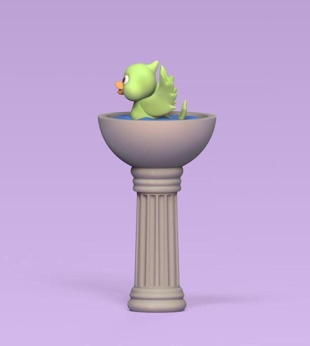 Bird Fountain 3D print model_2