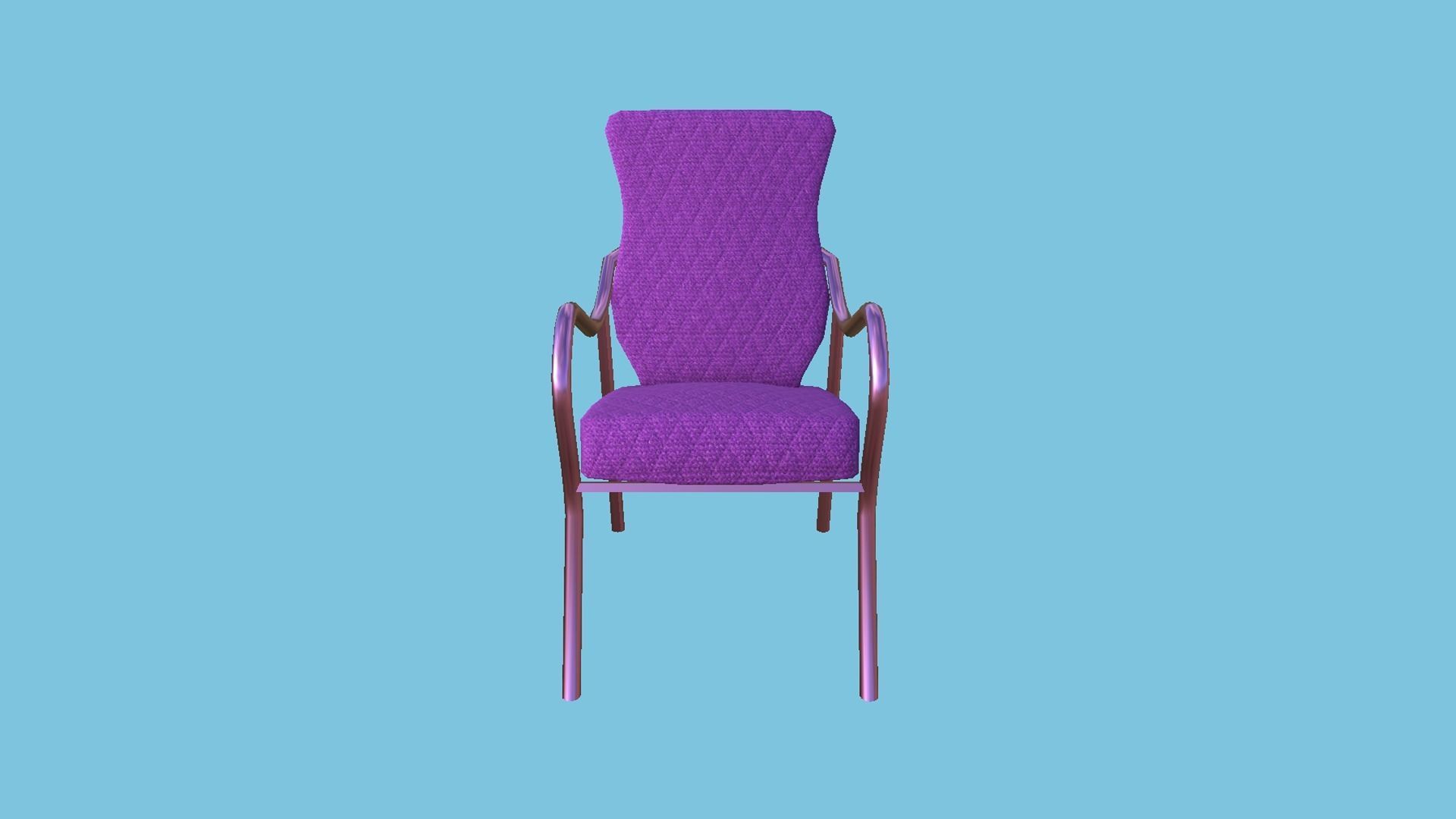 Pink Armchair - Furniture Interior Design Low-poly 3D model_1
