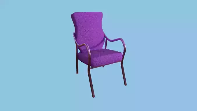 Pink Armchair - Furniture Interior Design Low-poly 3D model