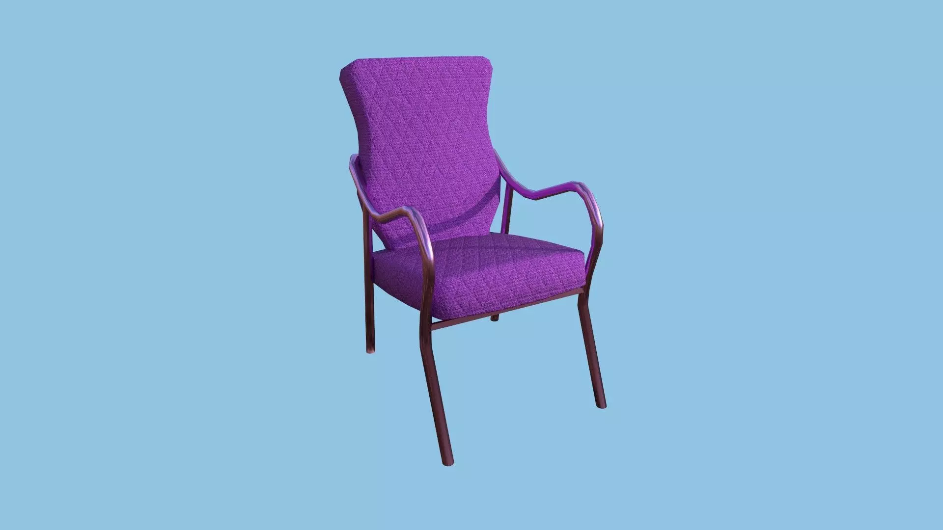Pink Armchair - Furniture Interior Design Low-poly 3D model_0