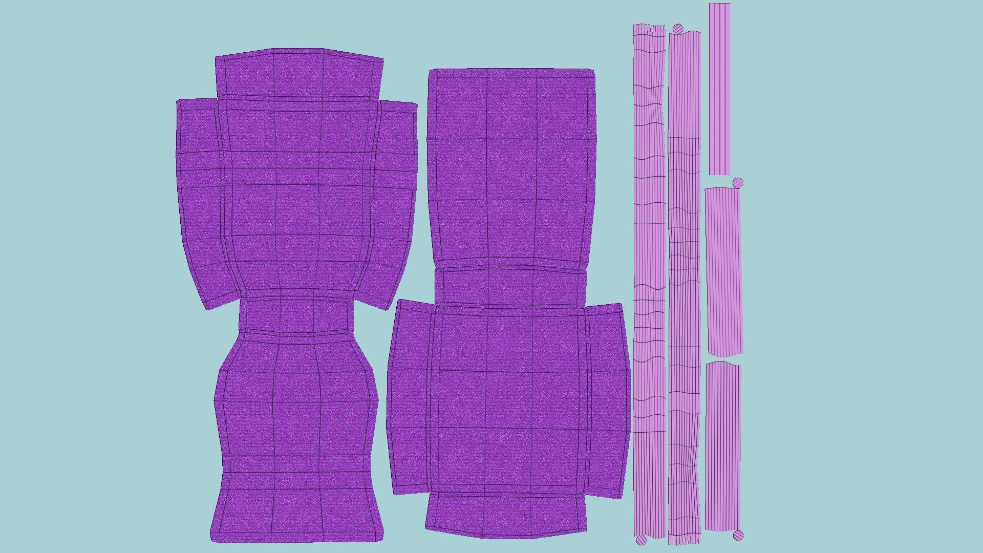 Pink Armchair - Furniture Interior Design Low-poly 3D model_5