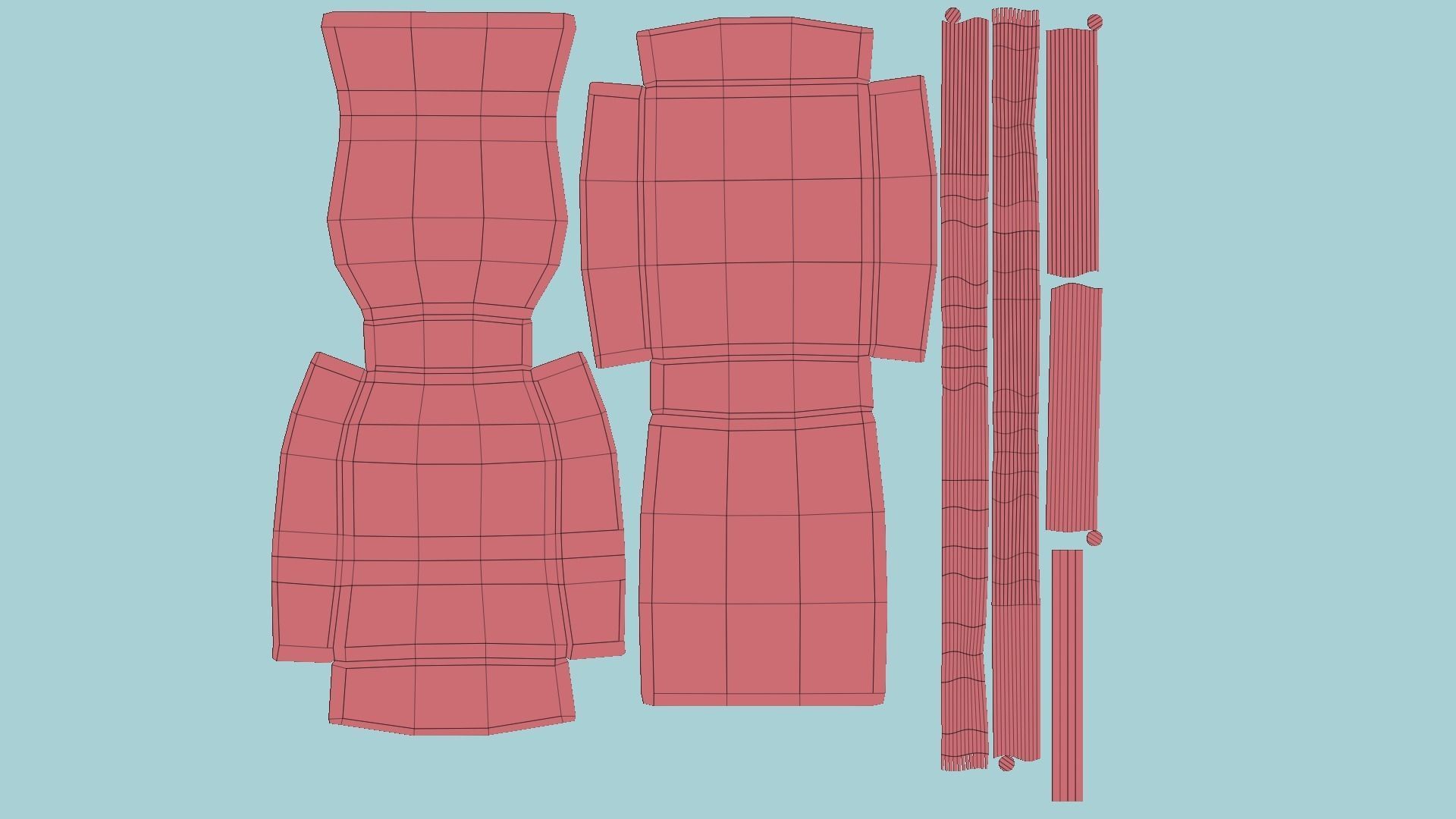 Pink Armchair - Furniture Interior Design Low-poly 3D model_10