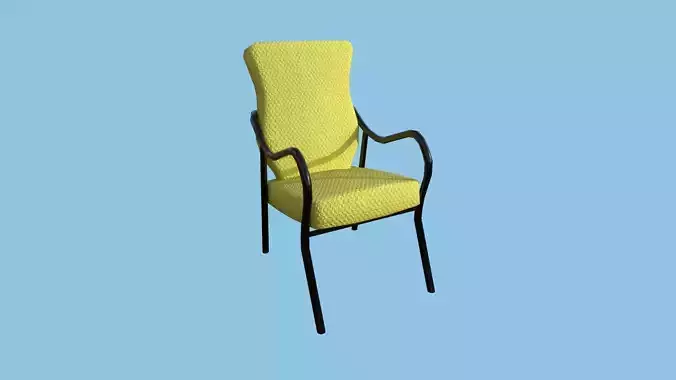 Yellow Black Armchair - Furniture Interior Design Low-poly 3D model