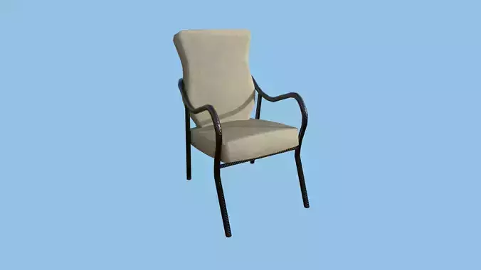 Beige Black Armchair - Furniture Interior Design Low-poly 3D model