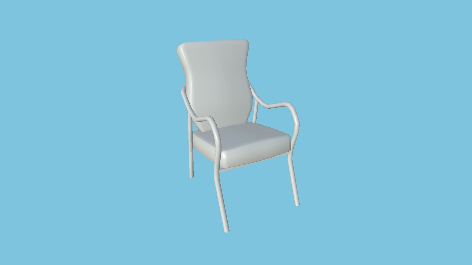 Beige Black Armchair - Furniture Interior Design Low-poly 3D model_9
