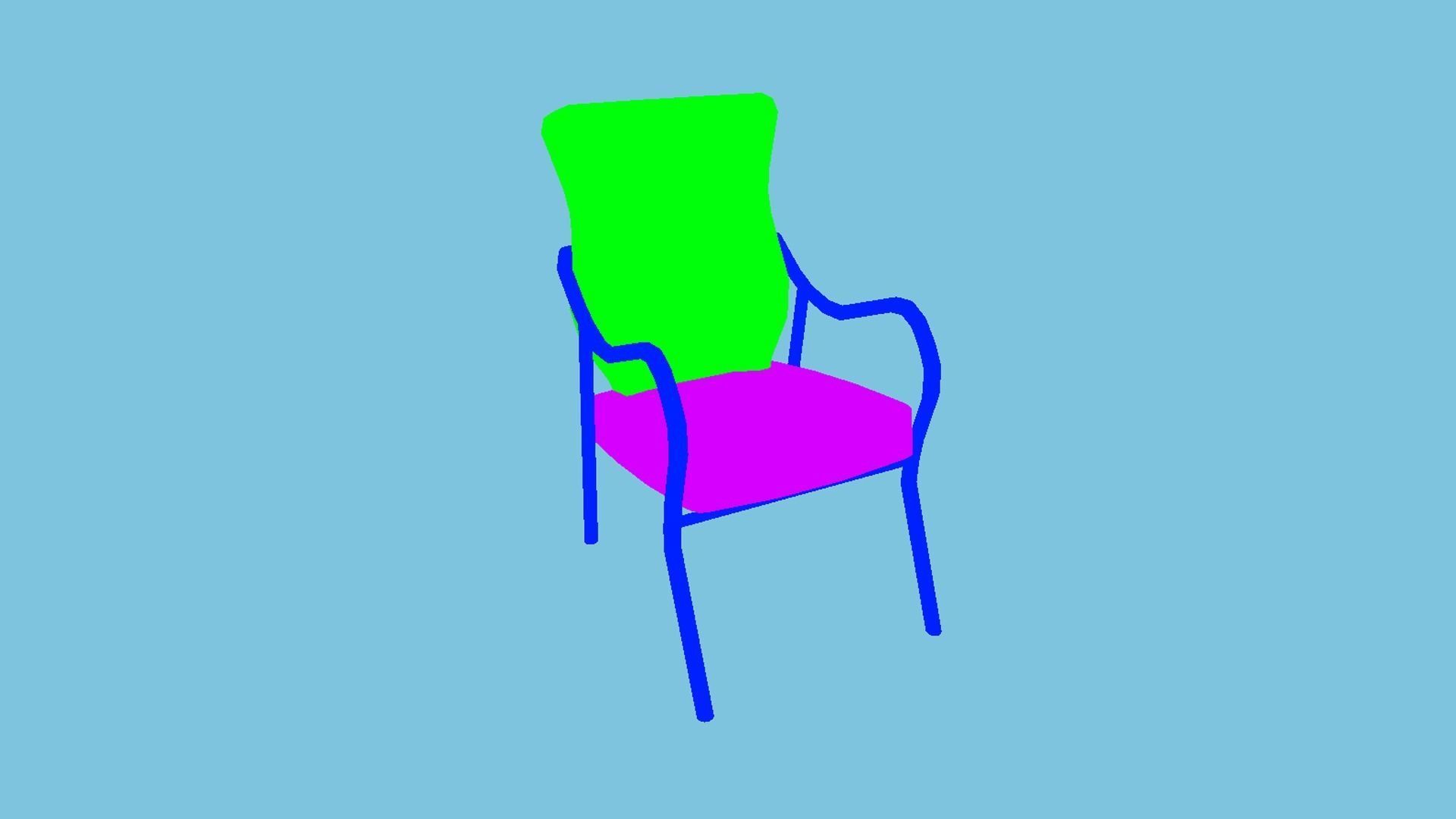 Beige Black Armchair - Furniture Interior Design Low-poly 3D model_7