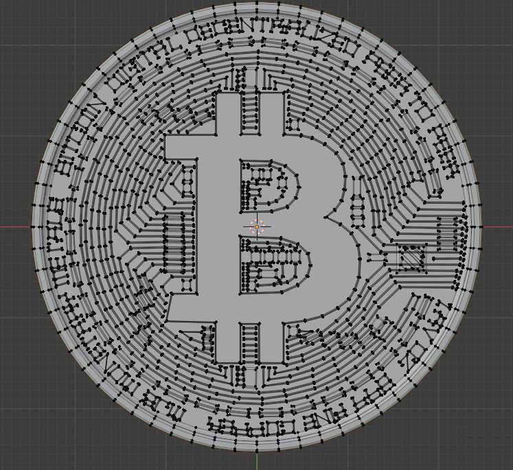 Bitcoin gold Low-poly 3D model_3