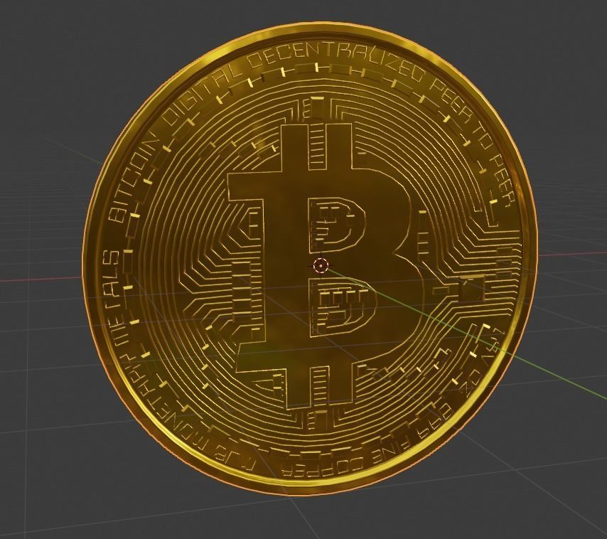Bitcoin gold Low-poly 3D model_2