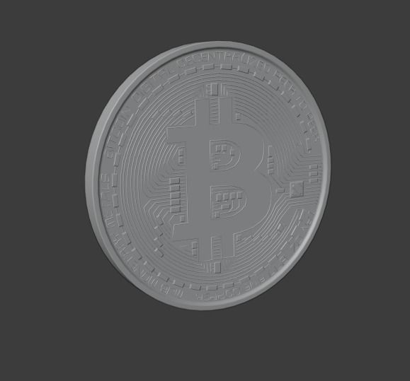 Bitcoin gold Low-poly 3D model_8