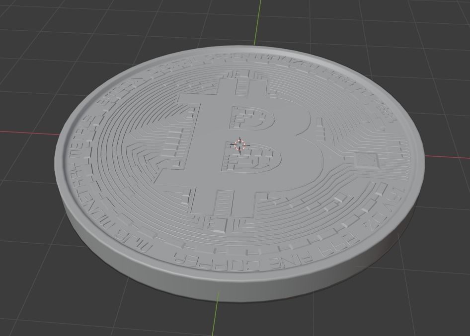 Bitcoin gold Low-poly 3D model_4