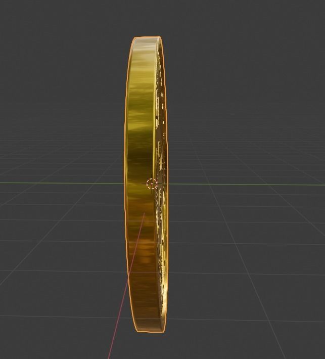 Bitcoin gold Low-poly 3D model_7