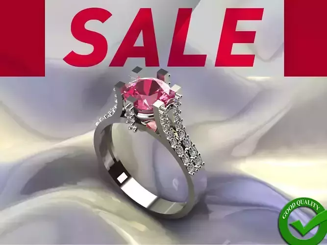 Elegant Polished Solitaire Women Ring with Prong Set Diamond Gem