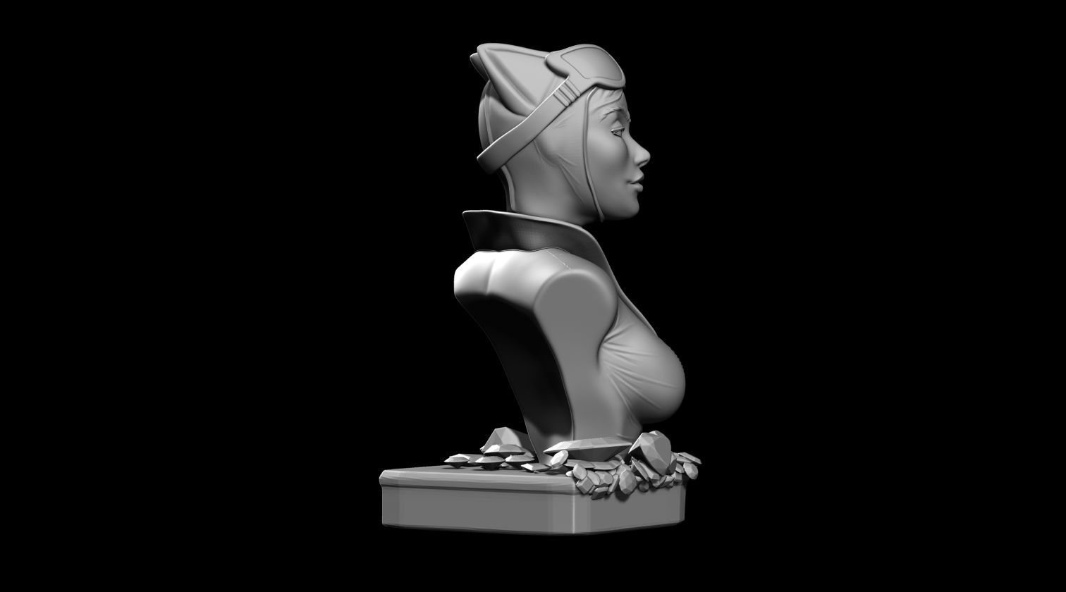 CATWOMAN BUST STL 3D print model_2