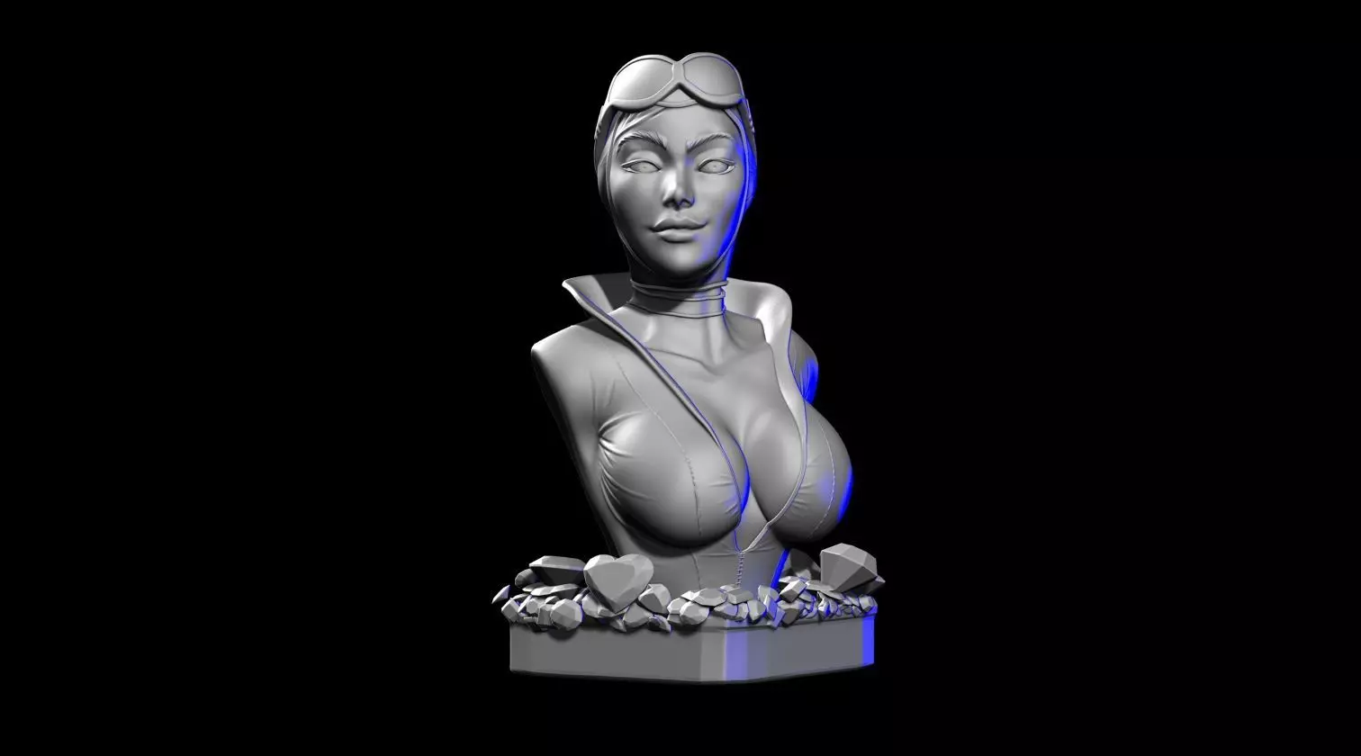 CATWOMAN BUST STL 3D print model_0