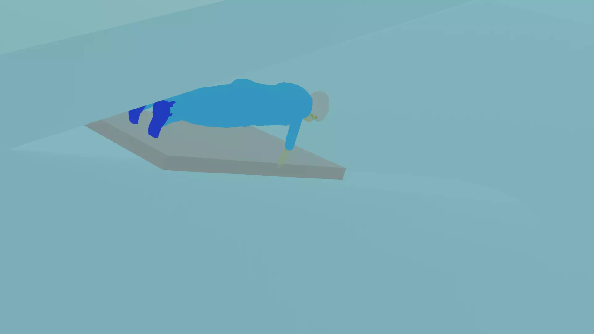 Sledding man on skateboard in snow Free 3D model