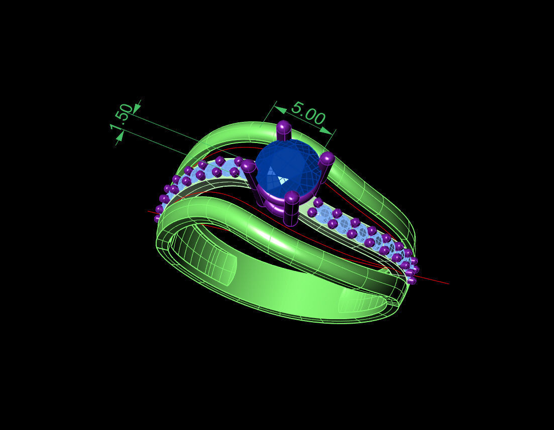 Women Ring - STL 3DM Render 3D print model_5