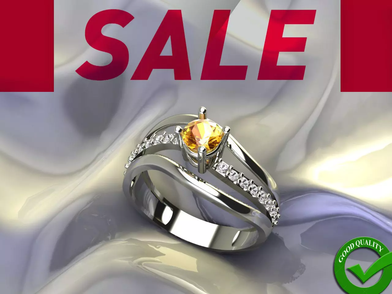 Women Ring - STL 3DM Render 3D print model_0