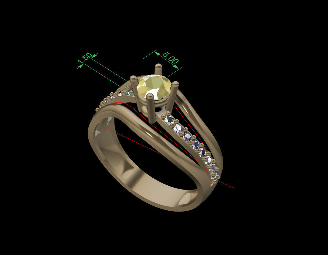 Women Ring - STL 3DM Render 3D print model_4