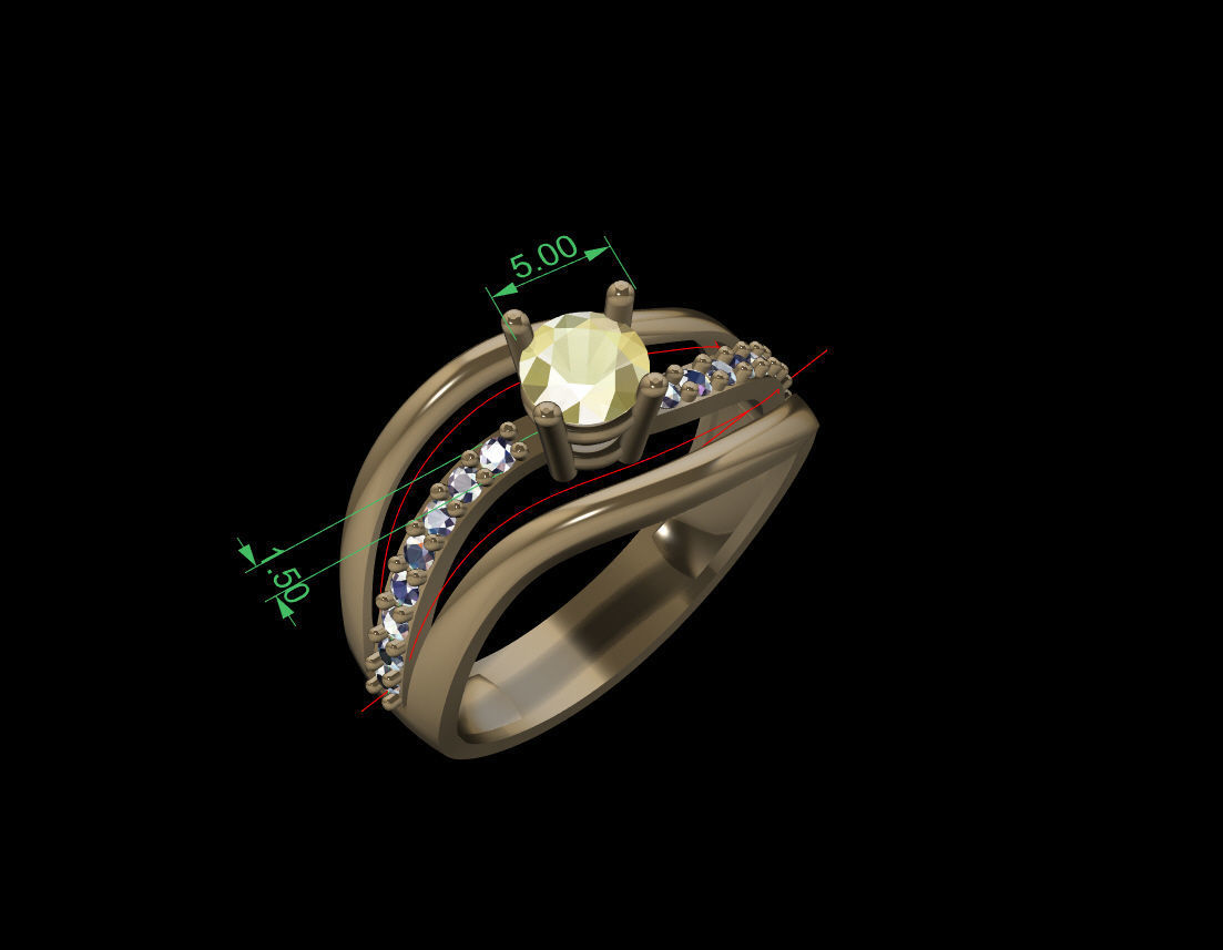 Women Ring - STL 3DM Render 3D print model_3