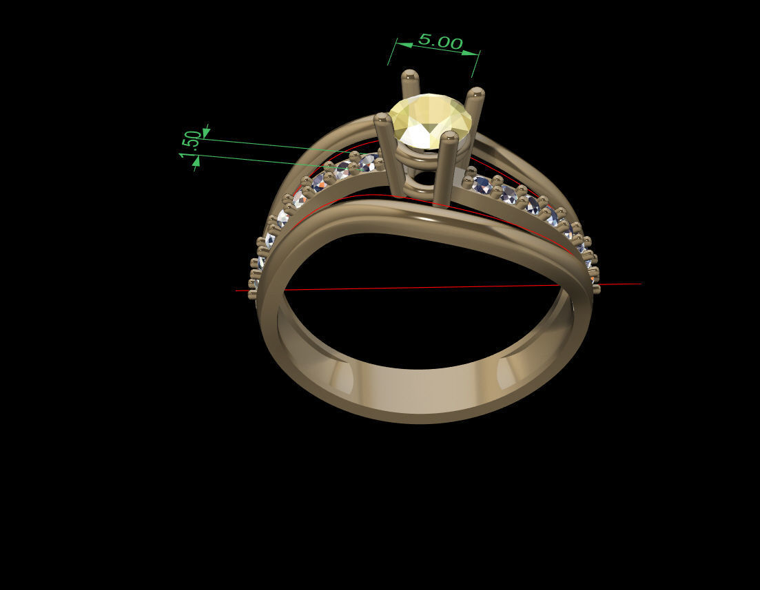 Women Ring - STL 3DM Render 3D print model_2