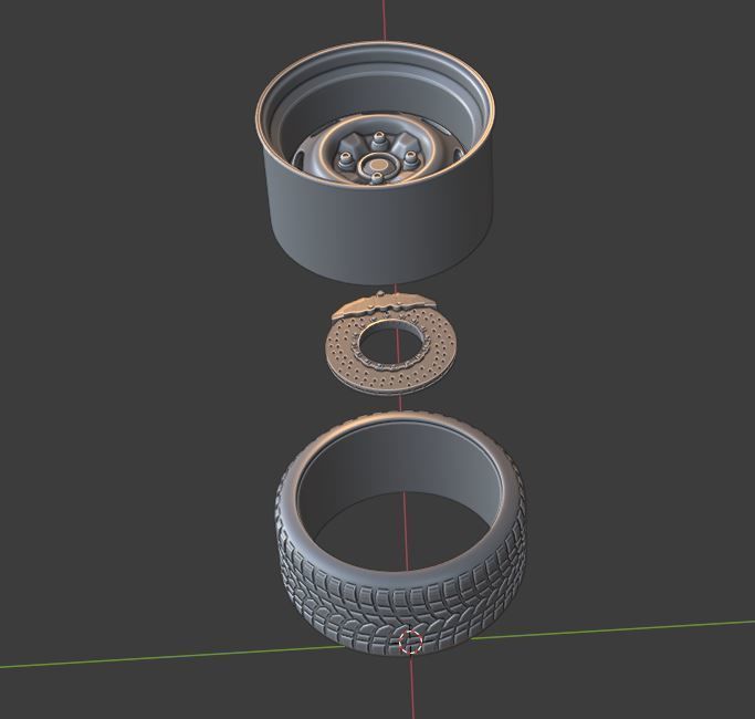 KC STEEL WHEEL SET 3 OFFSETS FRONT AND REAR for diecast 3D print model_5