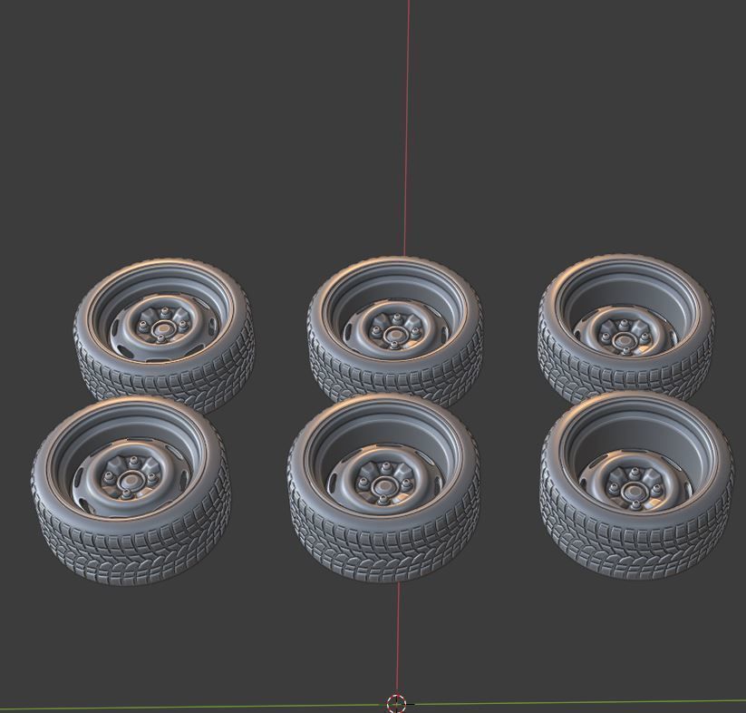 KC STEEL WHEEL SET 3 OFFSETS FRONT AND REAR for diecast 3D print model_6