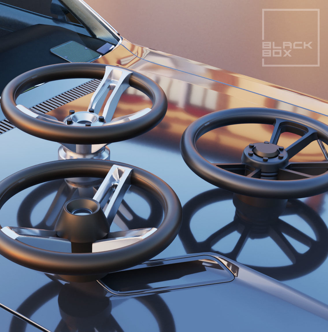 STEERING WHEEL SET 2 FOR DIECAST AND MINIATURES 3D print model_2