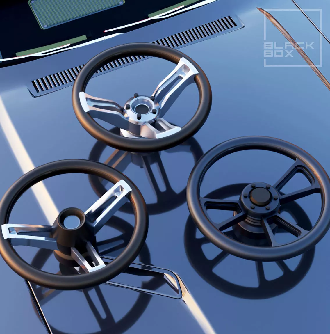 STEERING WHEEL SET 2 FOR DIECAST AND MINIATURES 3D print model_0