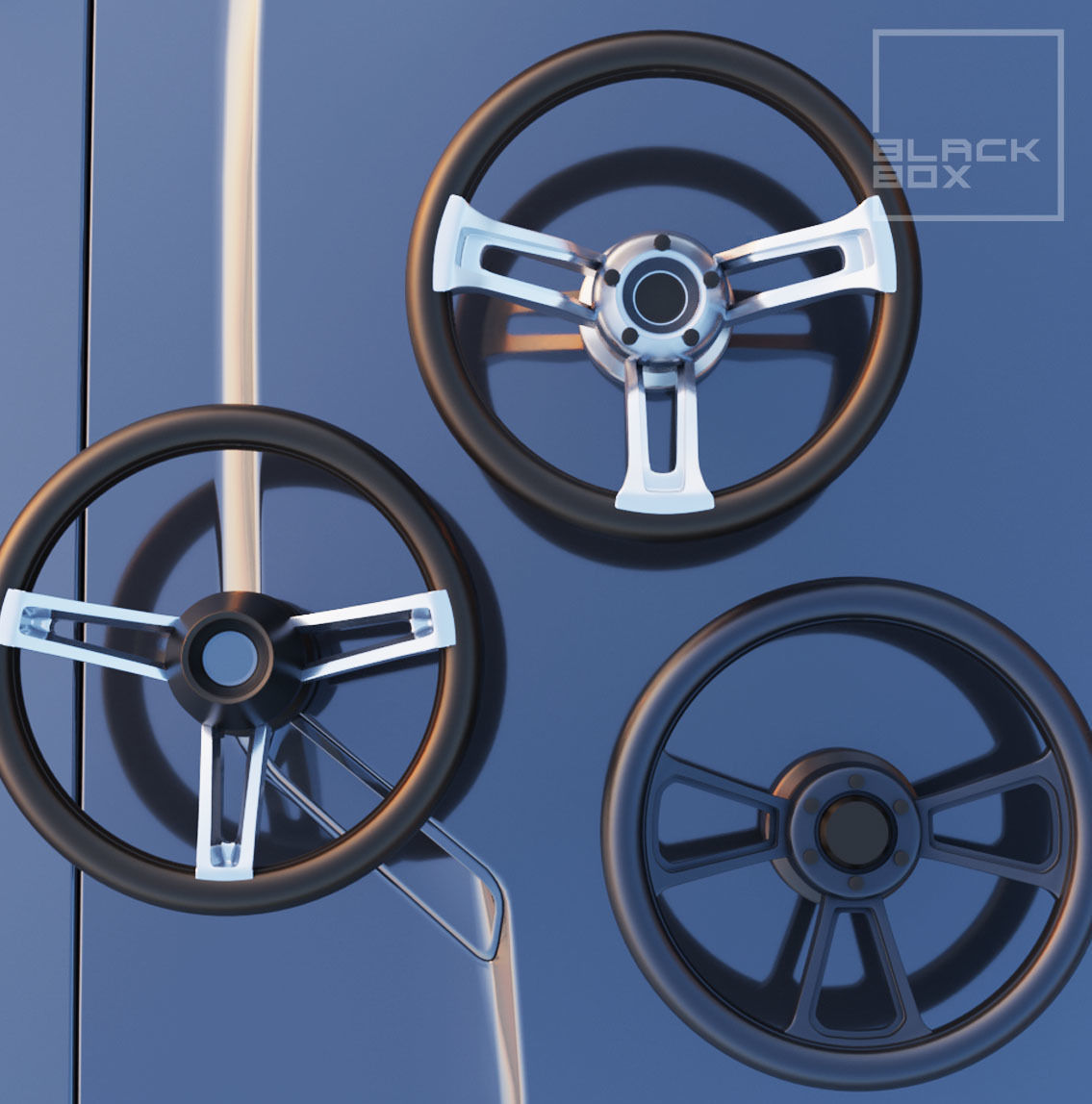 STEERING WHEEL SET 2 FOR DIECAST AND MINIATURES 3D print model_1