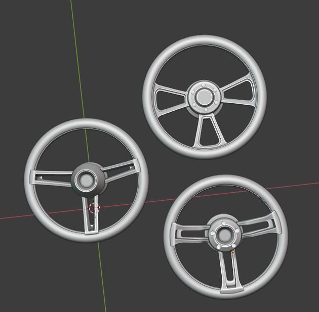 STEERING WHEEL SET 2 FOR DIECAST AND MINIATURES 3D print model_6